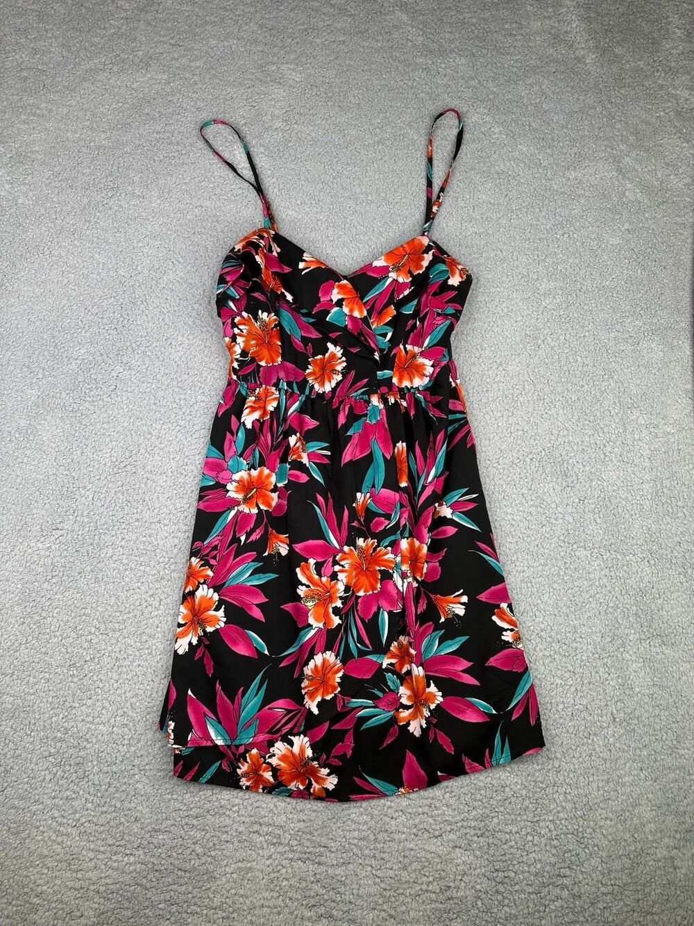 Billabong hibiscus strappy floral dress sz small
